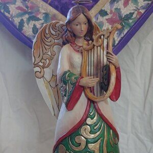 Jim Shore Holiday Harmony Angel Holding Harp